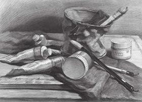 畫具顏料組合素描畫法