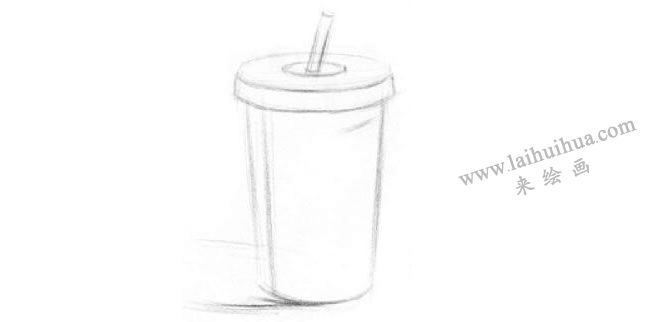 素描裝飲料紙杯畫法步驟01