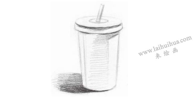素描裝飲料紙杯畫法步驟01
