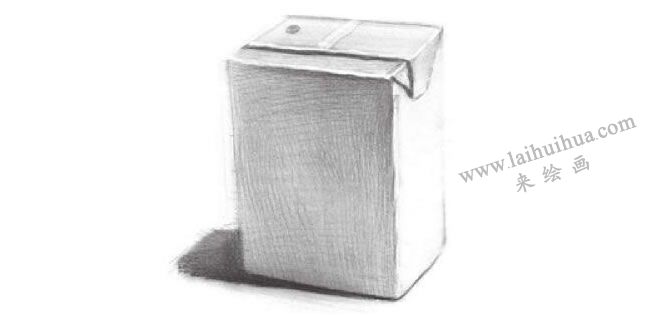 牛奶盒素描畫法步驟02