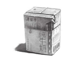 牛奶盒素描畫法