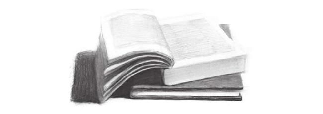 翻開(kāi)的書(shū)本素描畫(huà)法步驟03