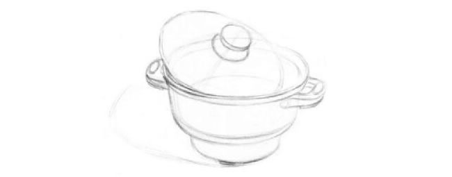 不銹鋼鍋素描作畫步驟范例圖解01