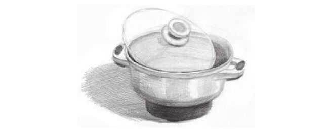 不銹鋼鍋素描作畫步驟范例圖解02