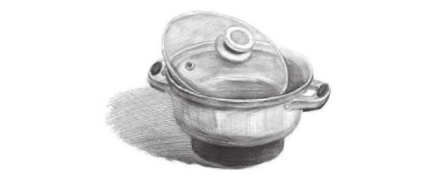 不銹鋼鍋素描作畫步驟范例圖解03
