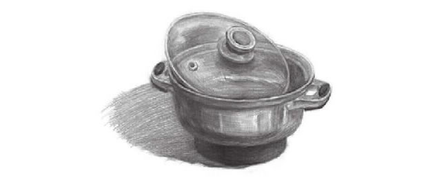 不銹鋼鍋素描作畫步驟范例圖解04