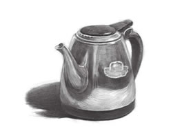 不銹鋼電水壺素描畫法