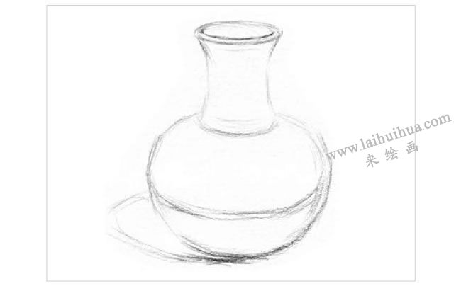 瓷瓶素描畫法步驟01