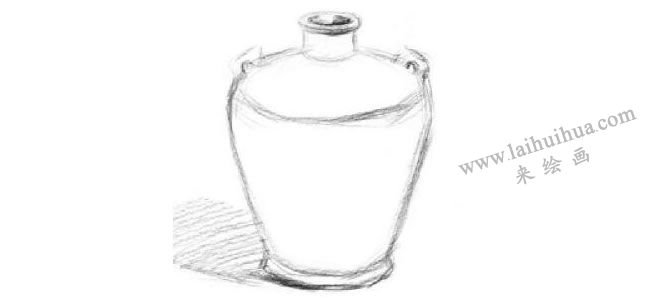 雙耳酒壇素描畫(huà)法步驟01