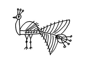 孔雀兒童畫法（二）