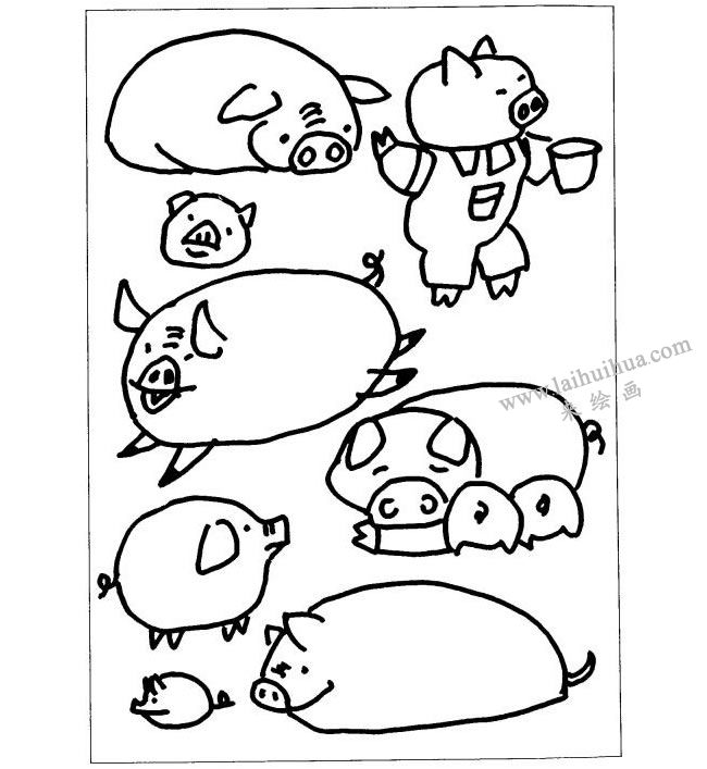 豬的兒童畫(huà)