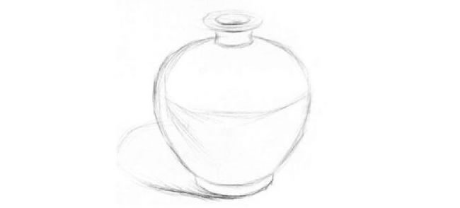 深釉瓷瓶素描畫法步驟01