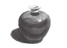 深釉瓷瓶素描畫法