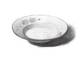 白瓷盤素描畫法（二）