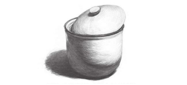 白瓷罐素描畫法步驟03