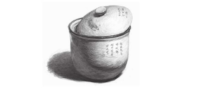 白瓷罐素描畫