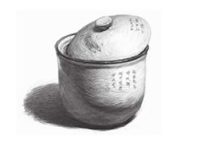 白瓷罐素描畫法