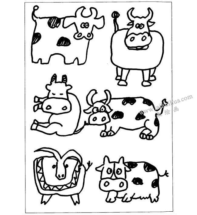牛的兒童畫作品