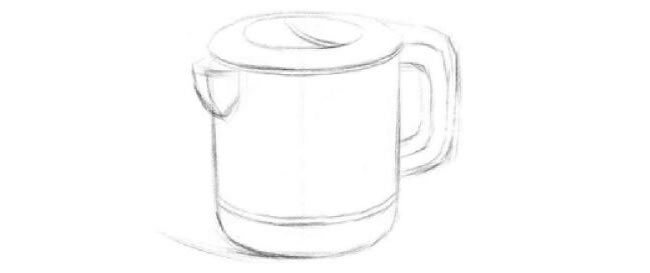 塑料水壺素描畫法步驟01