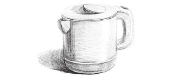 塑料水壺素描畫法步驟02
