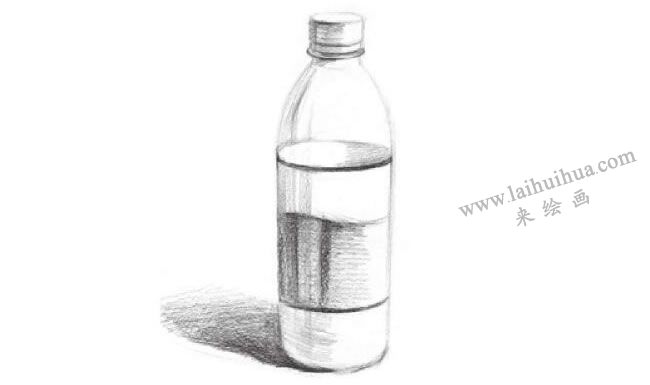 礦泉水瓶素描畫法步驟02