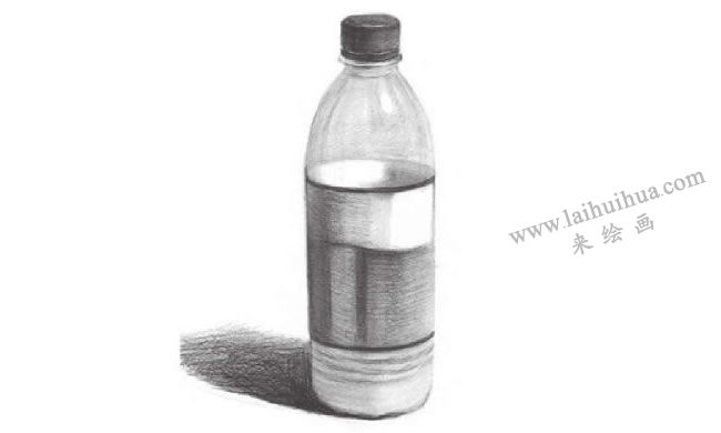 礦泉水瓶素描畫法步驟03