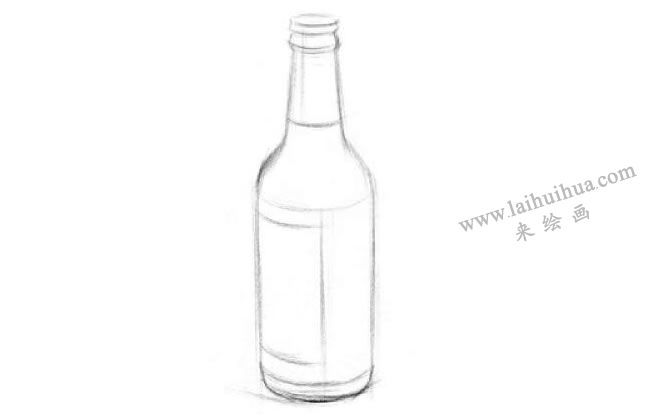啤酒瓶素描畫(huà)法步驟01