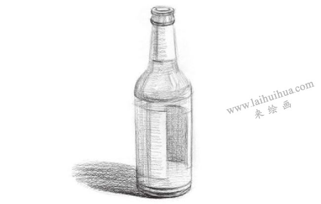 啤酒瓶素描畫(huà)法步驟02
