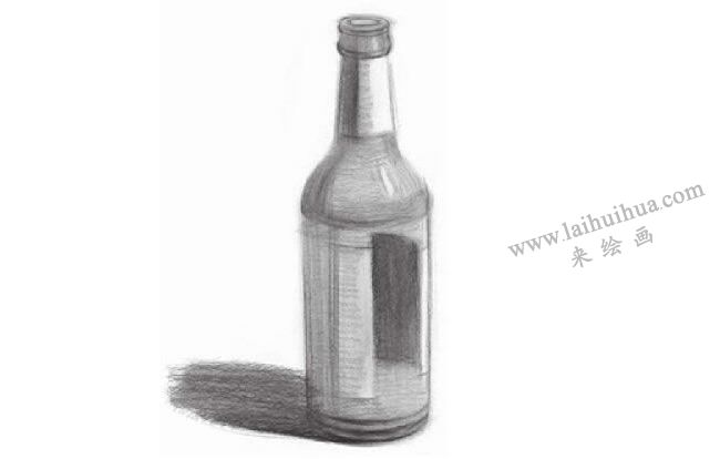 啤酒瓶素描畫(huà)法步驟03