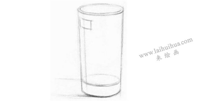 喝水的杯子素描畫法步驟01