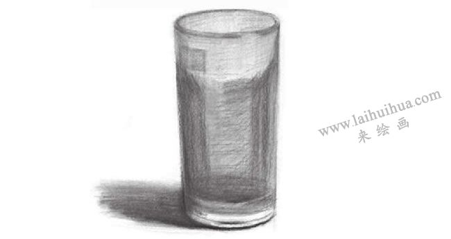喝水的杯子素描畫法步驟03