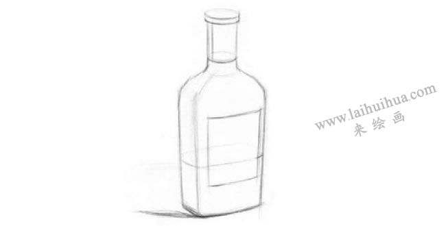 玻璃瓶子素描畫法步驟01