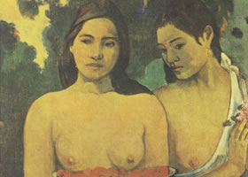 高更《塔希提少女》名畫