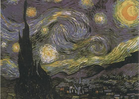 文森特?梵高《星月夜》（星空）世界名畫