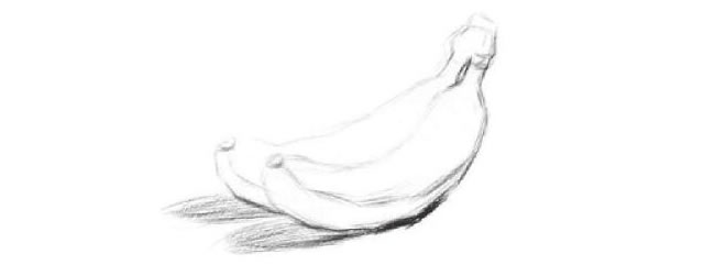 靜物香蕉素描作畫步驟01