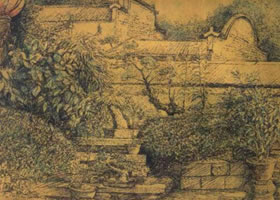 鋼筆素描西遞風景素描作品