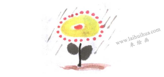 小花兒童水墨畫