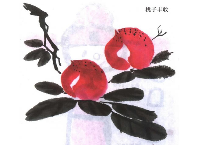 桃子兒童水墨畫法