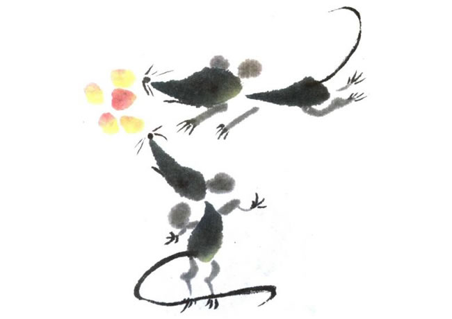 小老鼠兒童水墨畫法