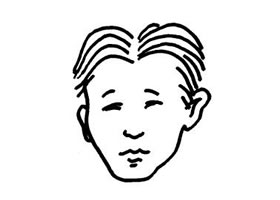 大人正面五官的兒童畫法