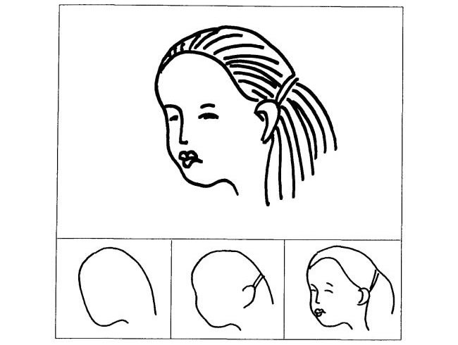 大人側(cè)面五官的兒童畫(huà)法