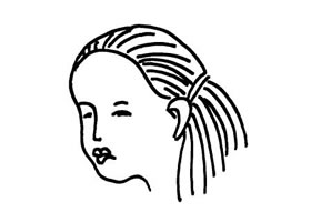 大人側面五官的兒童畫法