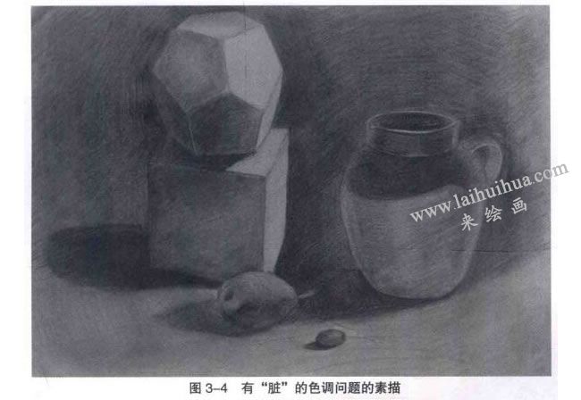 有“臟”的色調(diào)問題的素描