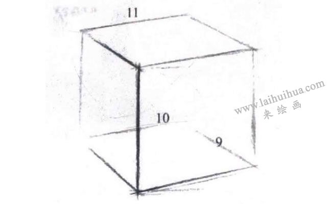   單個(gè)石膏幾何形體的結(jié)構(gòu)素描畫法步驟03