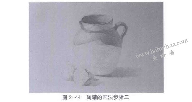 陶罐、瓷器類(lèi)復(fù)雜靜物組合素描畫(huà)法步驟03