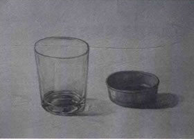 玻璃、金屬器皿類組合素描畫法