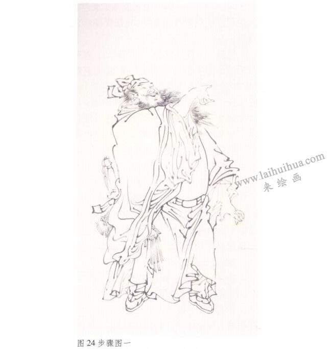 《鐘進(jìn)士》水墨畫步驟01