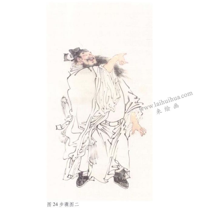 《鐘進(jìn)士》水墨畫步驟02