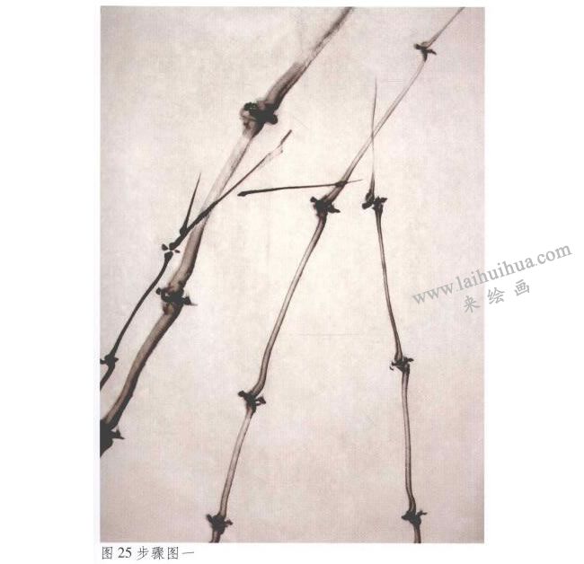 《墨竹》水墨畫法步驟01