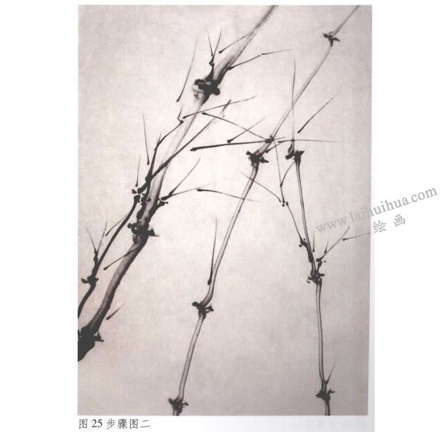 《墨竹》水墨畫法步驟02
